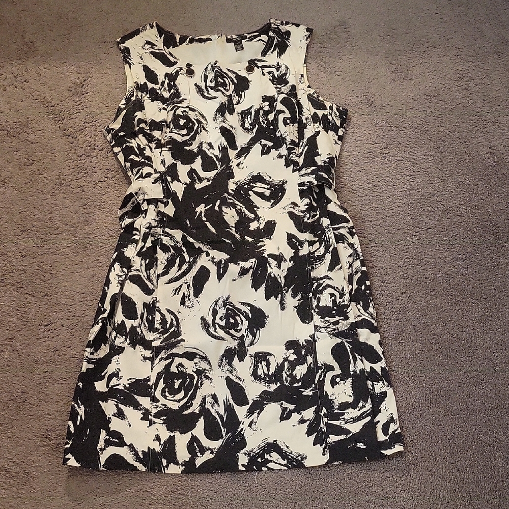 Alfani Black and White Sleeveless Scoop Neck Sundress